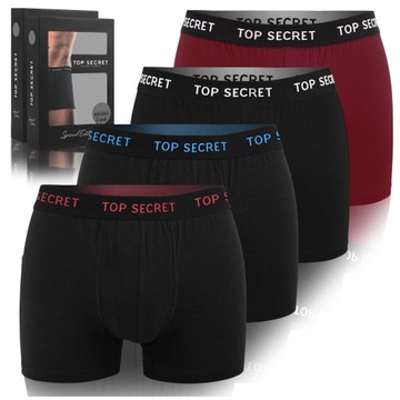 TOP SECRET Хлопковые мужские трусы-боксеры, комплект из 4 шт., размер XXL
