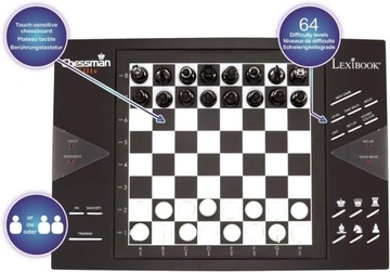 Интеллектуальные шахматы ChessMan Elite,интерактивная игра, Lexibook,ins. Польский 7+