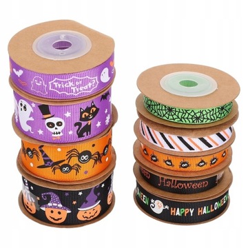 Rolls of Halloween Gift Ribbons Cartoon