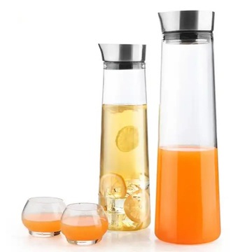 СТЕКЛЯННЫЙ ГРАФИН С ПРОБКОЙ КУВШИН ДЛЯ ВОДЫ ЛИМОНАДНЫЙ СОК
