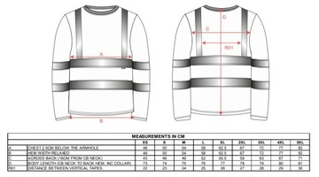 РАБОЧАЯ ФУТБОЛКА СО СВЕТООТРАЖАЮЩИМИ ПРЕДУПРЕЖДЕНИЯМИ С ДЛИННЫМИ РУКАВАМИ S178 XXL