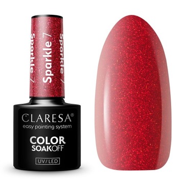 Claresa hybryda SPARKLE czerwień brokat drobinki 7