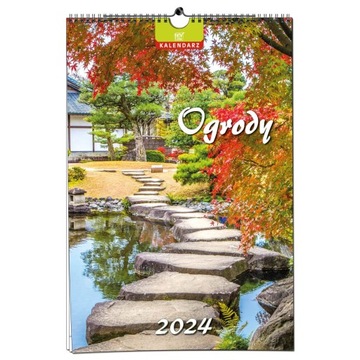Kalendarz 2024 ścienny B3 33 x 48 cm 7 planszowy OGRODY