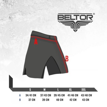 ТРЕНИРОВОЧНЫЕ ШОРТЫ BELTOR MUAY THAI 01 КРАСНЫЙ ЧЕРНЫЙ РАЗМЕР M