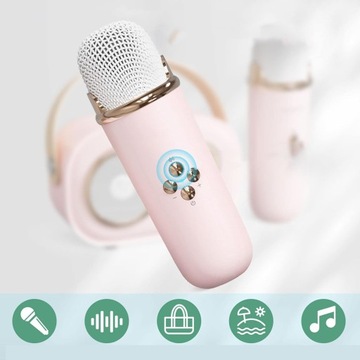БЕСПРОВОДНАЯ МИНИ-КАРАОКЕ-МАШИНА С BLUETOOTH-ДИНАМИКОМ С 2 МИКРОФОНАМИ