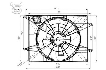 NRF VENTILÁTOR CHLADIČŮ (Z OBUDOWA) KIA OPTIMA 2.
