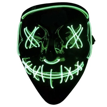 Maska halloween LED ZIELONY