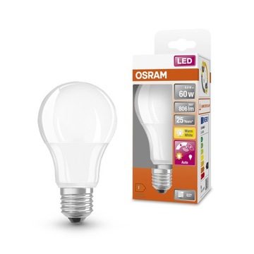 Żarówka LED 8,8W=60W E27 Osram 806lm 2700K 200 ° Czujnik zmierzchu