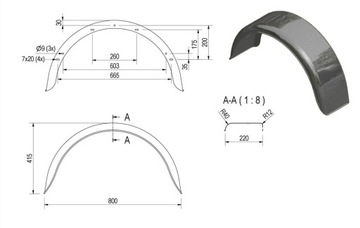 Błotnik do przyczepy 14-15
