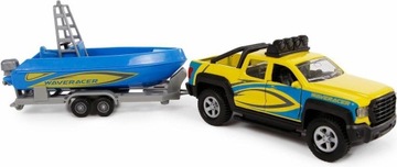 AUTO 4x4 PICK UP METAL ŁÓDŹ ŁÓDKA ŚWIATŁO DŹWIĘK