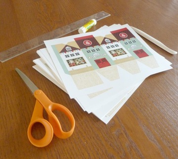 АДВЕНТ-календарь, домики из бумаги, 25 шт.Рождественская деревня DIY N2