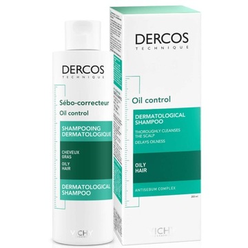 VICHY DERCOS OIL CORRECT Шампунь нормализующий, 200 мл