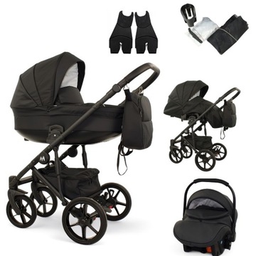 Wózek Dziecięcy MOMMO DELUXE 3w1 |Czarny