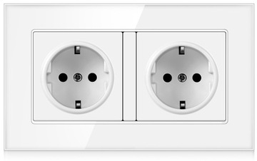 GNIAZDKO ELEKTRYCZNE SZKLANE PODWÓJNE KONTAKT 16A