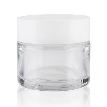 Słoik szklany bezbarwny 50ml z nakrętką białą