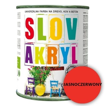 Farba akryl BEZPIECZNA dla dzieci CZERWONY 0,75L