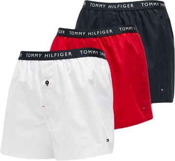 TOMMY HILFIGER WOVEN 3 PACK BOKSERKI LUŹNE 0SE L