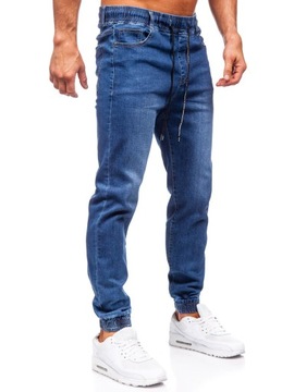 SPODNIE JEANSOWE MĘSKIE JOGGERY GRANATOWE 8122 DENLEY_38/2XL