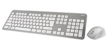 CICHA MARKOWA BEZPRZEWODOWA KLAWIATURA NISKOPROFILOWA + MYSZ 2400DPI HAMA