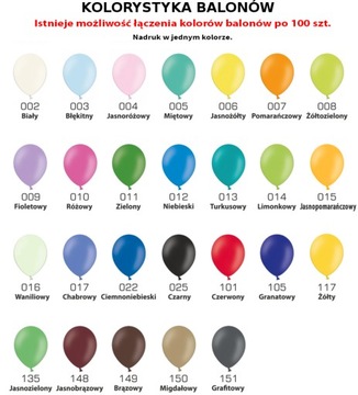 Balony reklamowe z nadrukiem+patyki 200szt+pompka