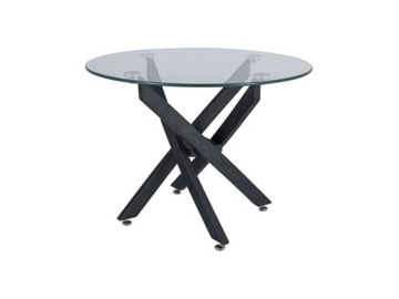 ŁAWA AGIS A TRANSPARENTNY/czarny FI60X45 glamour SZKŁO metal loft