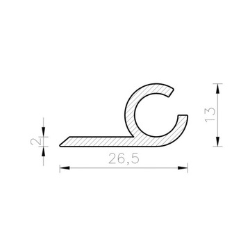 ALU тентовая прихожая полоса Алюминиевый профиль 7 мм kedra likszpara.