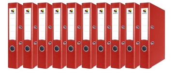 Segregator A4 75 mm dźwigniowy z okuciem szyną 10 sztuk czerwone