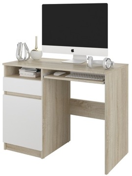 Meble biurko stolik 96cm sonoma mix biały N35L