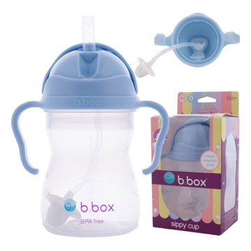 BIDON B.BOX ze słomką 240 ml KUBEK pojnik BUTELKA dla dzieci - NIEBIESKI