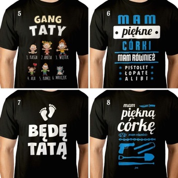 TEAM Gang Taty Personalizacja DZIEŃ OJCA Czarna