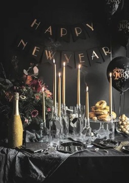 Świeca stożkowa 24cm/10szt świeczka stroik adwent dekoracja ZŁOTY METALIK