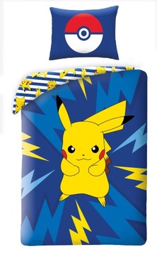 POŚCIEL BAWEŁNIANA 140 X 200 CM POKEMON PIKACHU