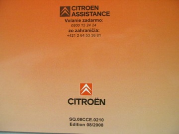 Сервисная книжка Citroen, словацкий Citroen