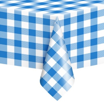 Obrus jednorazowy w niebieską kratkę prostokąt 137X274 grill przyjęcia