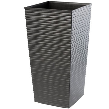 ЦВЕТОЧНЫЙ ГОРШОК С КРЫШКОЙ ПОДСТАВКА ДЛЯ ЦВЕТОВ ВЫСОКАЯ САДОВАЯ ГРАФИТ 24x47см