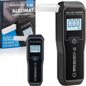 Alkomat elektrochemiczny BACSCAN F30 BARDZO DOKŁADNY ustniki ZESTAW