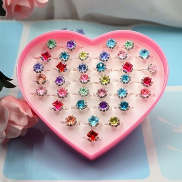 Набор УКРАШЕНИЙ ДЛЯ ДЕВОЧКИ: 36 КОЛЬЦЕВ