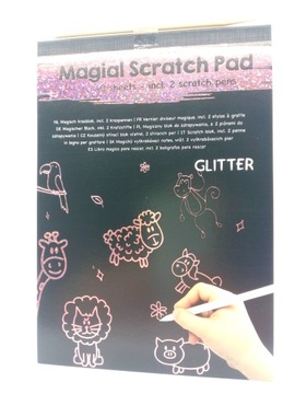 Волшебный блокнот, блокнот, блокнот GLITTER Scratch Book