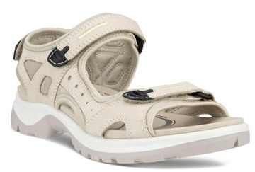 37 BUTY SANDAŁY DAMSKIE ECCO SKÓRA BEŻOWE 069563 TREKKINGOWE LATO