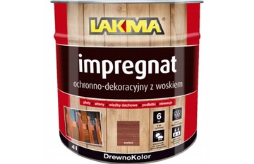 Impregnat Ochronno-dekoracyjny z Woskiem do Drewna Płotu MAHOŃC4L LAKMA