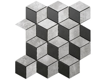 MOZAIKA GRESOWA DIAMOND ROMBY SZARA GRAFIT