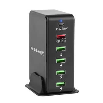 Feegar Tower Ładowarka sieciowa 86W 5 x USB + PD