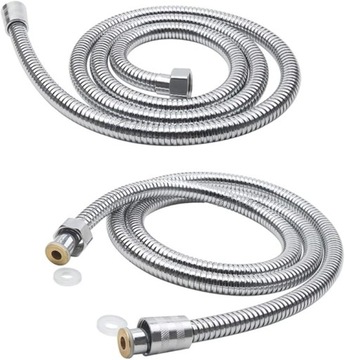 Wąż prysznicowy chrom rozciągany 1,5-2m 150 - 200 cm
