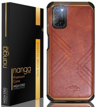 ETUI ZE SKÓRY PANCERNE BIZNES DO OPPO A52 BRĄZ
