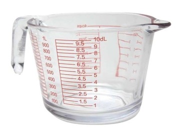 Стеклянный контейнер, Кухонный мерный стакан, Стекло, 1000 мл