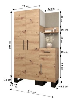 Гардероб для панелей коридоров Artin 6 Artisan