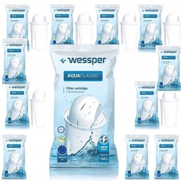 12x FILTR WESSPER AQUACLASSIC do WODY AQUA CLASSIC do DZBANKA BRITA DAFI