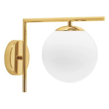 LAMPA KINKIET ŚCIENNY SZKLANA KULA GOLD ZŁOTA LOFT