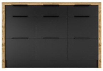 Wyspa kuchenna z szafkami z szufladami 127x80x86 CZARNA/WOTAN