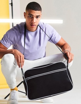 КОМФОРТНАЯ БОЛЬШАЯ ЖЕНСКАЯ МУЖСКАЯ СУМКА НА ПЛЕЧО В РЕТРО - ЧЕРНАЯ